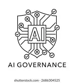 AI governance shield with compliance checkpoints